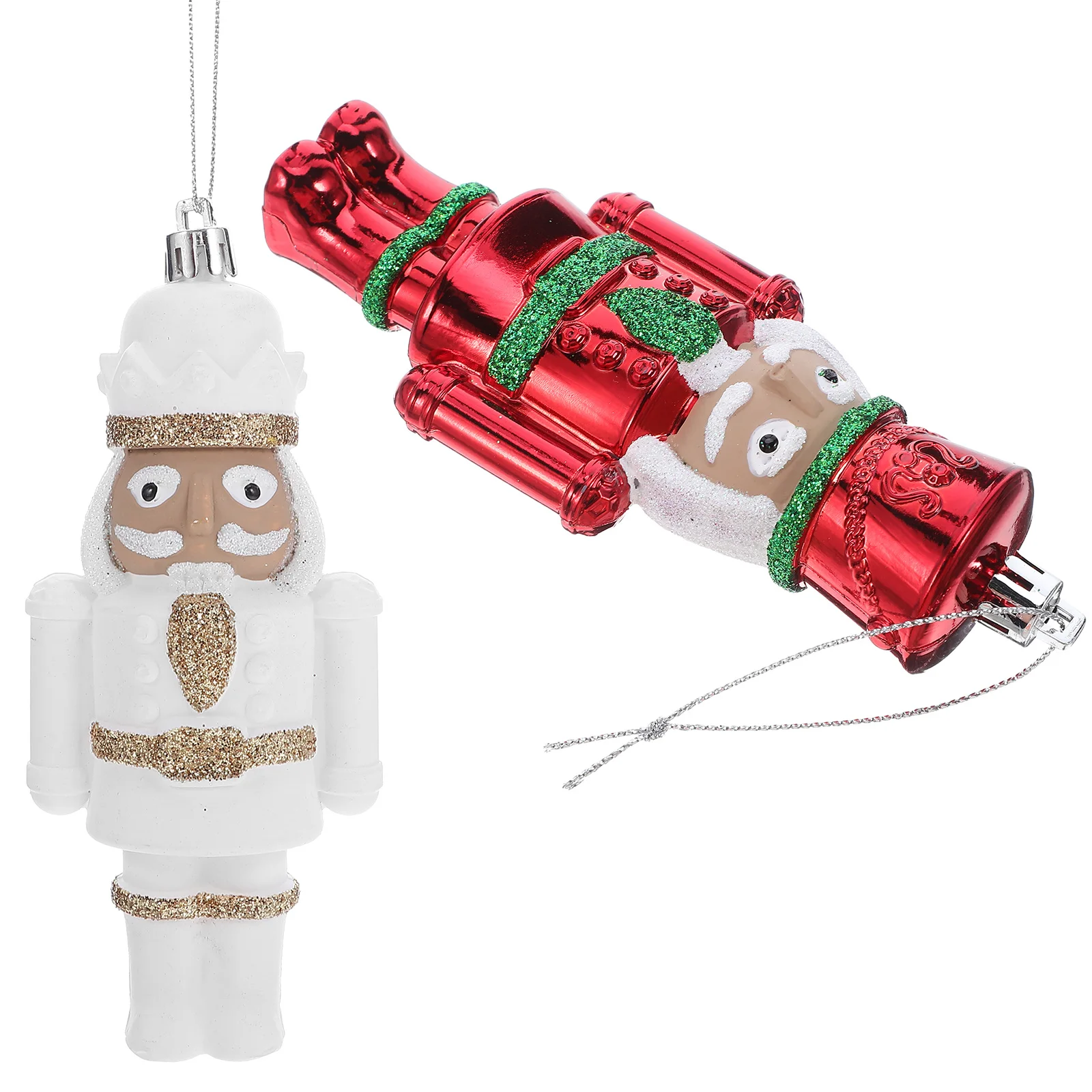 

2 Pcs Christmas Tree Soldier Ornaments Nutcracker Figure Decorative Soldiers