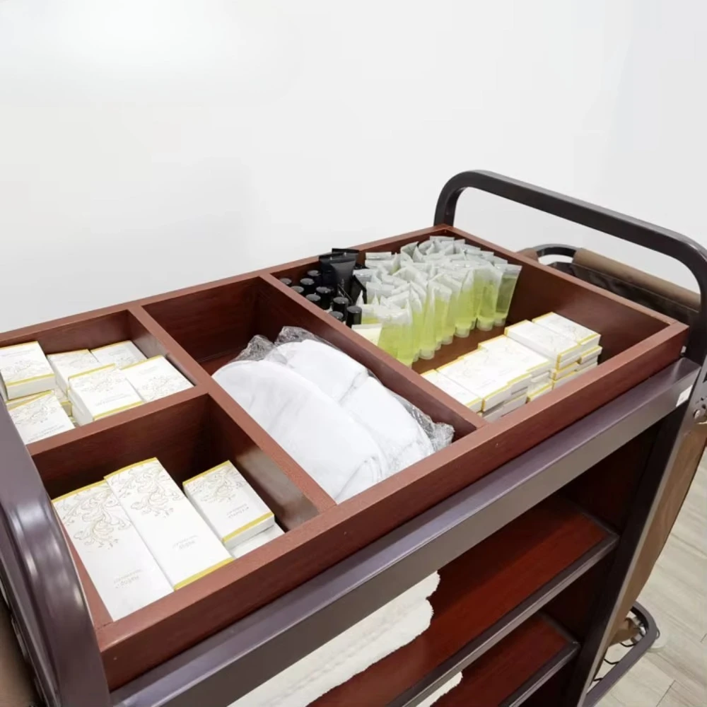wholesale hotel room cleaning service cart hotel housekeeping trolley maid  cleaning janitor