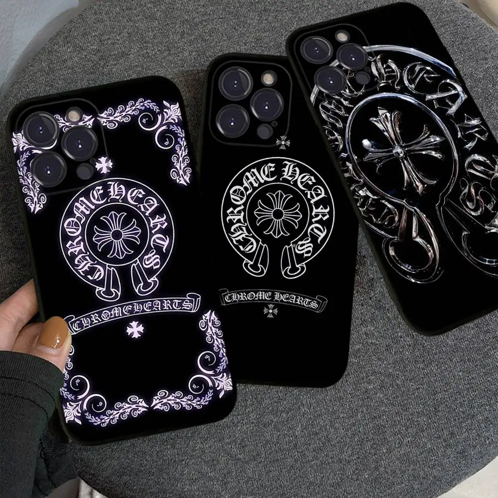 الكلاسيكية الفاخرة C-ChromeS H-القلب جراب هاتف جراب هاتف آيفون 17 الهواء 16 15 14 13 12 11 برو ماكس 16 15 14 زائد بولي TPU لينة حالة #3