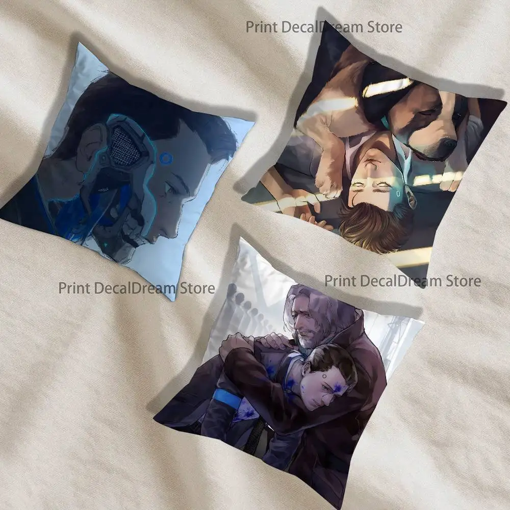 

Game D-Detroit Pillow Case For Sofa Decor Car Office Room Printing Cushion Cover Decorations and Protector