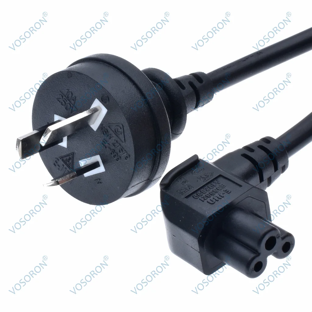 AU Plug Australia SAA Power Supply Cord New Zealand IEC C5 Bend Angle Cloverleaf Lead Cable for Notebook Laptop 1M/2M