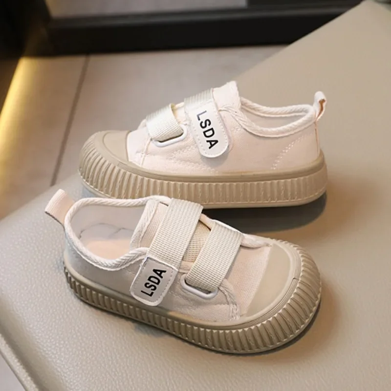 Kids Shoes Solid Color Girls Canvas Shoes Children Sneakers Boys Soft Sole Breathable Student Flats Korean Toddler Casual Shoes