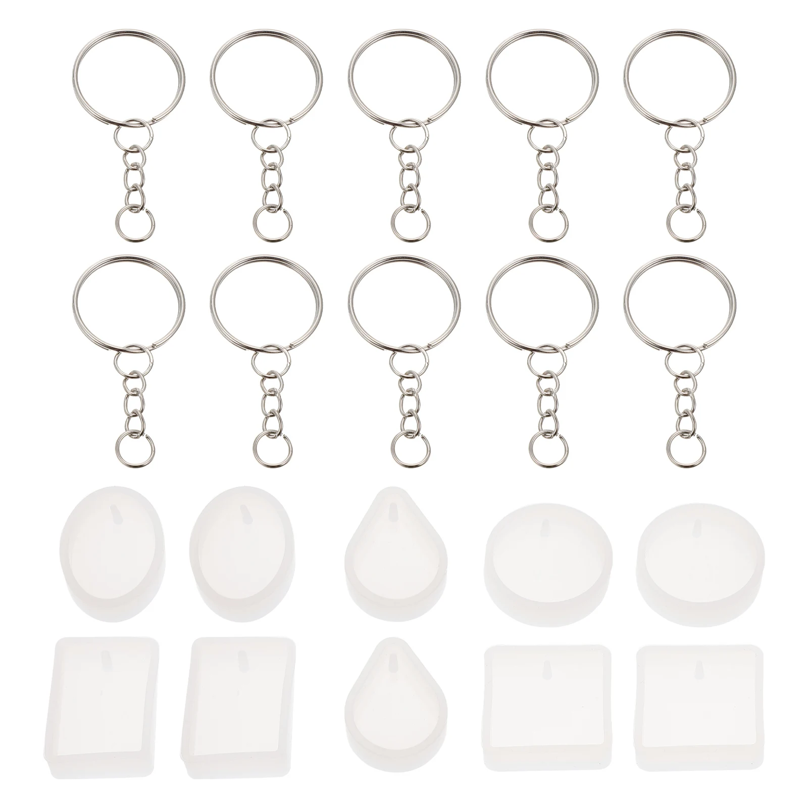 

10 Sets Keychain Pendant Mold DIY Making Crystal Epoxy Silicone Geometry Charm Craft Jewelry Molds Lightweight EcoFriendly