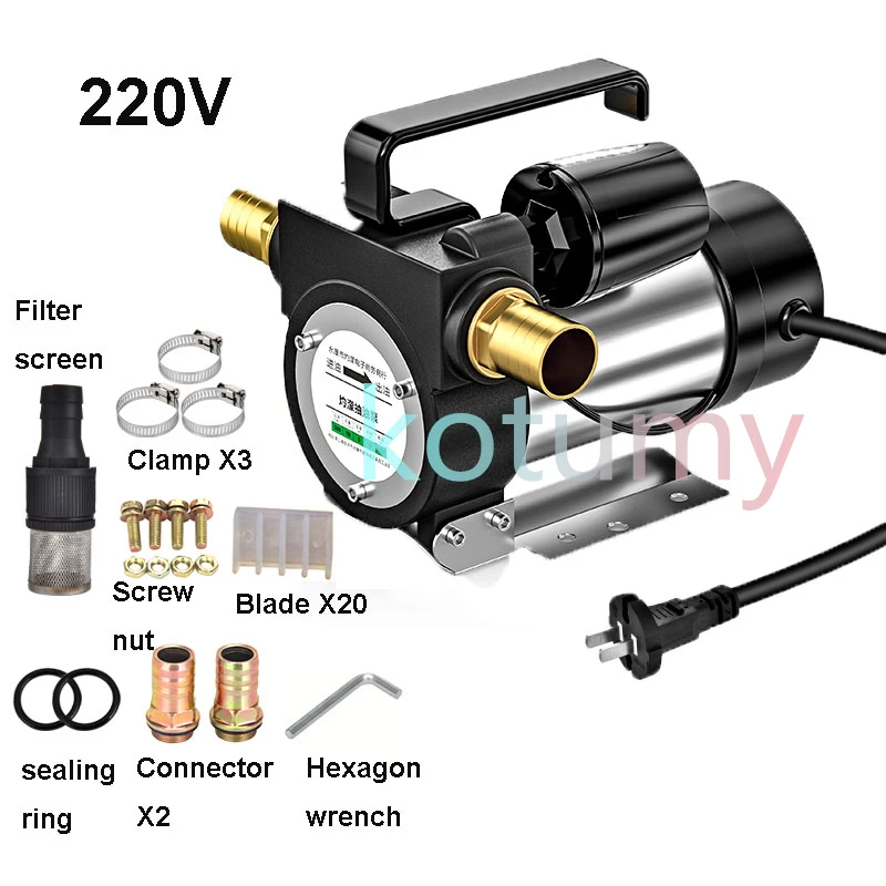 Imagem -02 - Bomba de Óleo Elétrica para Escorvamento Automático Distribuidor Pequeno do Combustível Única Volta Que Bombeia 220v c. c. 12v 24v 50l Pelo Minuto 580w