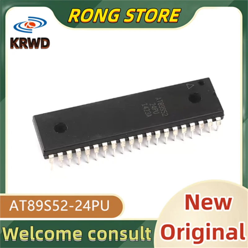 5PCS AT89S52-24PU New and Original Chip IC DIP40  AT89S52-24P AT89S52-24 AT89S52