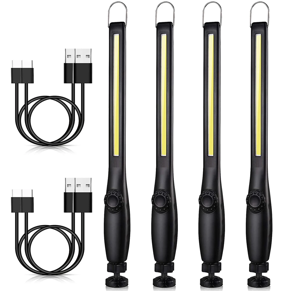 Linterna LED COB magnética de trabajo, gancho de antorcha recargable por USB, portátil, luz de inspección para el hogar, Camping, reparación de