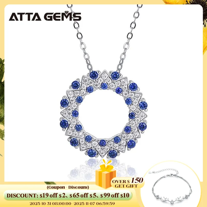 

Женское ожерелье из серебра 925 пробы с голубым сапфиром