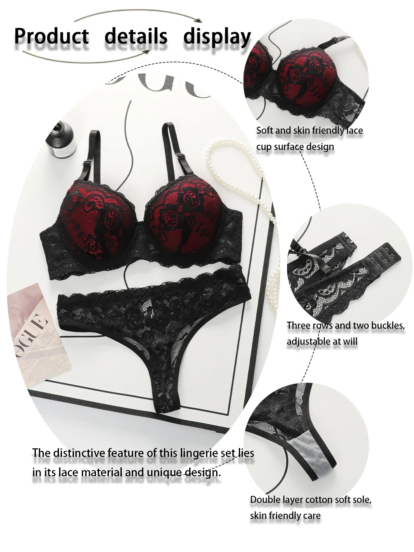 الأكثر مبيعا مثير جمع نمط الدانتيل زهرة حزام الكتف قابل للتعديل قطعتين مجموعة للملابس الداخلية النسائية A3129