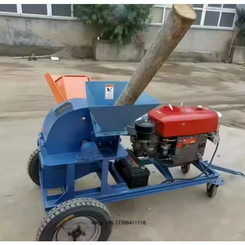 CE Certified Commercial Wood Chipper Crusher for Logs/Branches/Recycling 220V with Custom Blades and Engine Motor