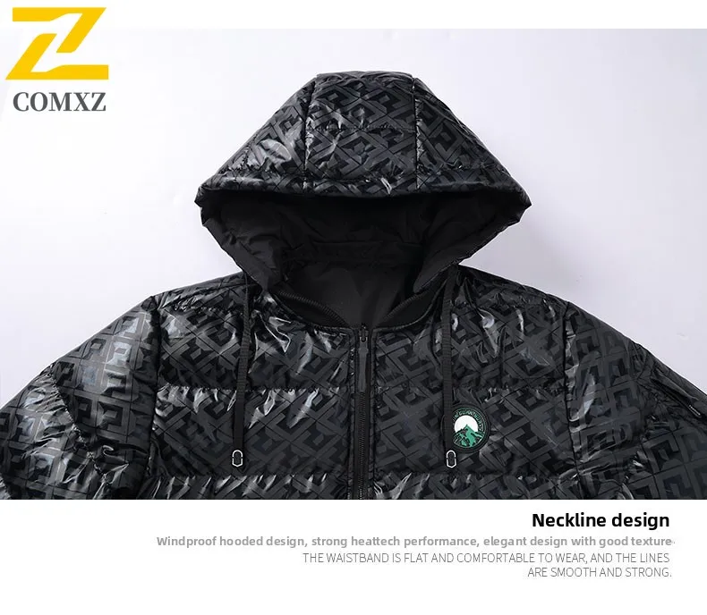 2025 جديد الرجال سترة قطن الوجهين العصرية تنوعا كامو سميكة الدافئة مقنعين أسفل سترة في الهواء الطلق الشتاء الرجال جاكيت زيبرا