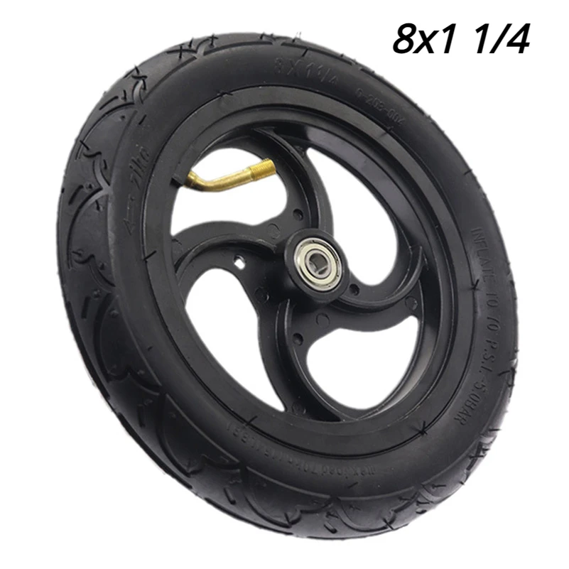 8 Inch 8x1 1/4 (200x45) Anti-skid Shock Wheel Tyre Inner Tube Outer Tire with Alloy Hub for Kickscooter Scooter Accessories