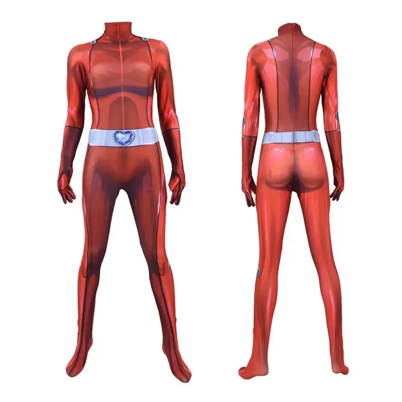 

COSda@Totally Spies Cosplay Costume Zentai Bodysuit Women Anime Clover Ewing Samantha Simpson Alexandra Carnival Party Jumpsuit