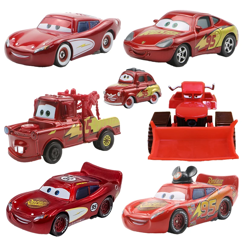 New Disney Pixar Cars 2 3 Lightning McQueen Mater Frank Car Toy 1:55 Diecast Vehicle Metal Christmas Birthday Gift for Boys