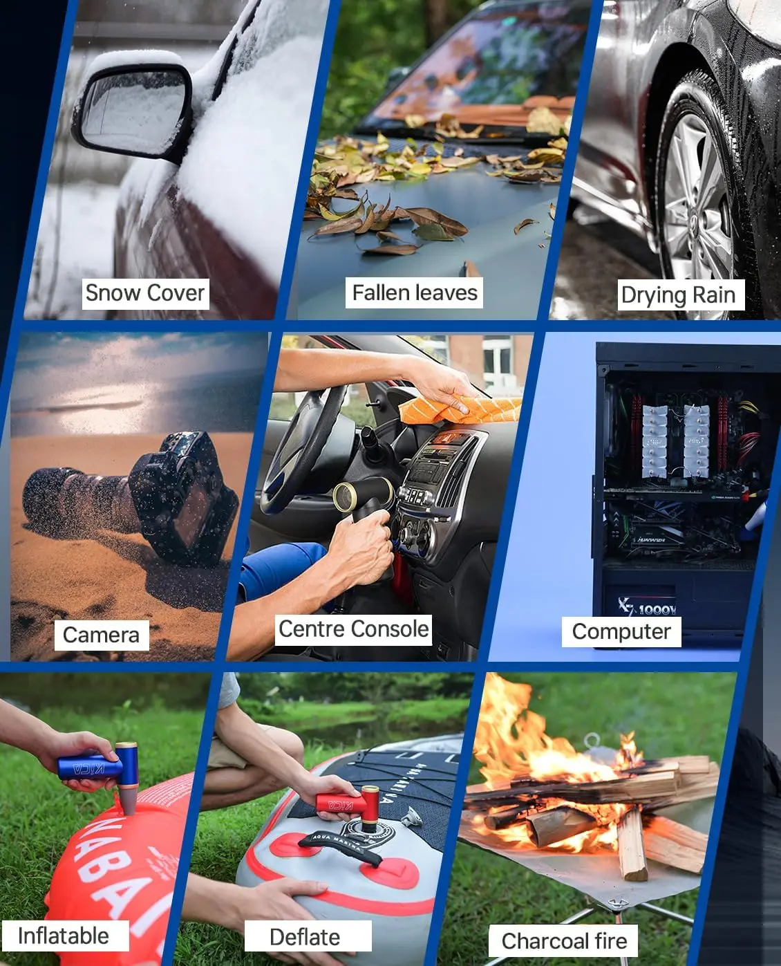 KICA JetFan 2S Turbo Fan منفاخ هواء كهربائي محمول في الهواء الطلق مروحة محمولة منظف منفضة مضغوط لسيارة لوحة مفاتيح الكمبيوتر