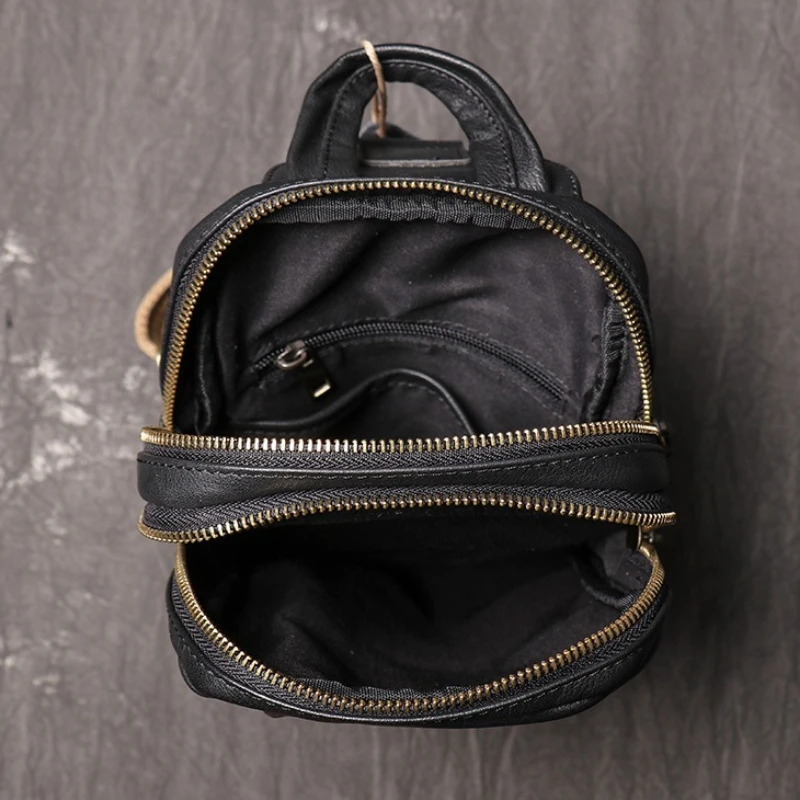 Men Bag Fashion New Solid Color Men Chest Bag Outdoor Casual Fashion One Shoulder Crossbody Bag Genuine Leather Shoulder Bags