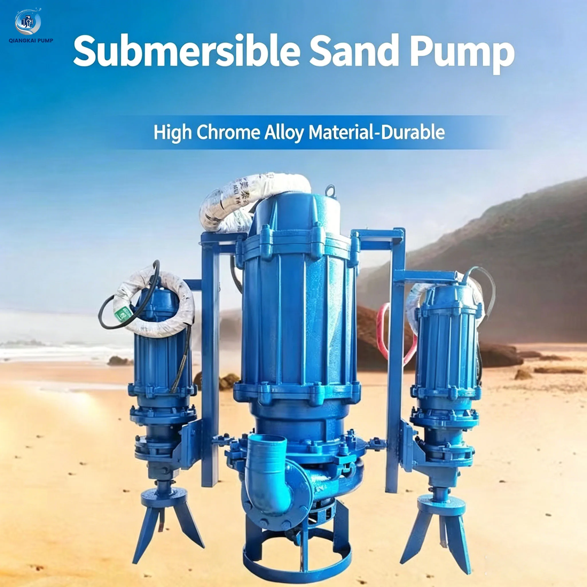 Submersible Pump With Agitator Low Pressure OEM Three-Phase Motor Reliable For Sand Digging And Sludge Delivery