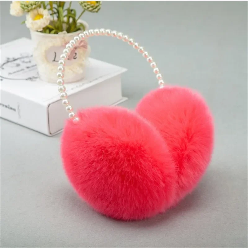 1Pc Pearl Earmuffs Cute Girls Autumn and Winter To Keep Warm Comfortable Unisex Warmers Imitation Plush Ear Muff Fluffy Earmuffs