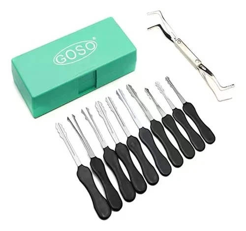 GOSO Locksmith Tools 10 Pcs Scissors Pick Lock Fast Opener for Door Lock Picking Tools