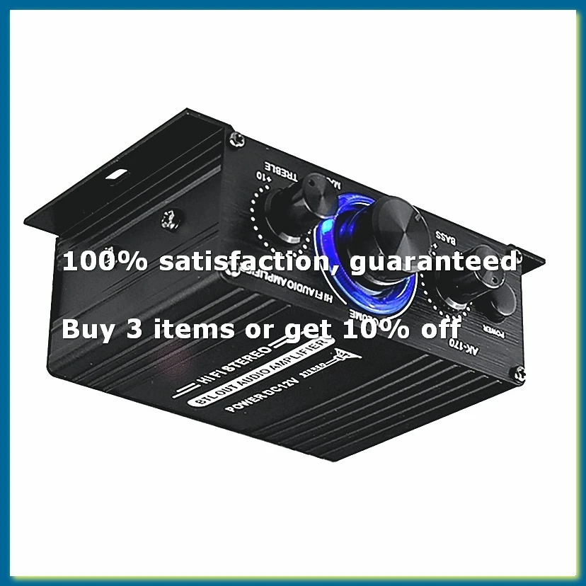 -170 Audio Power Amplifier Wireless HiFi Stereo Audio Power Amplifier 200W+200W with Input Home Car Amplifier