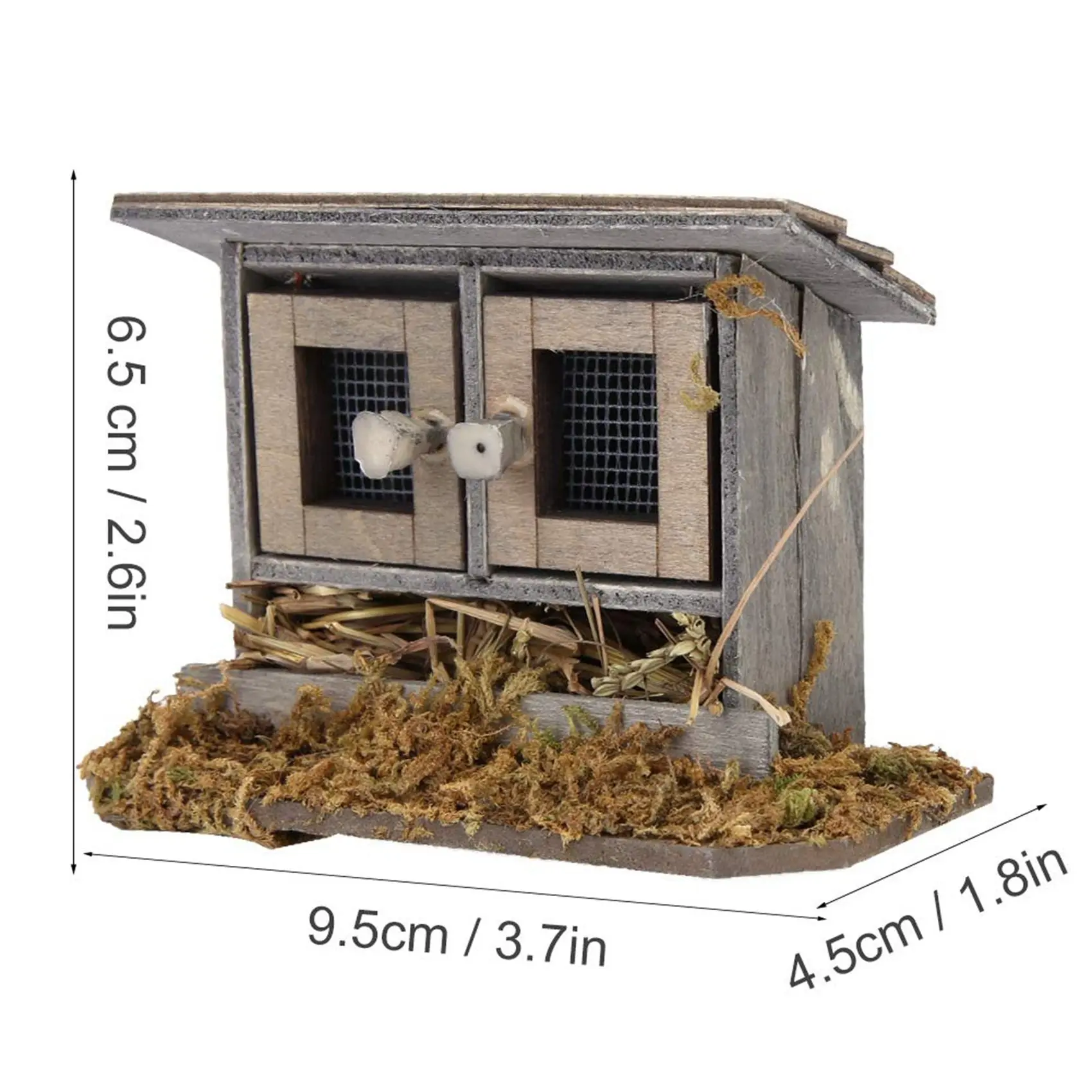 1/12 Scale Dollhouse Miniature Wooden Chicken Coop Hen House for Dollhouse Garden Decorative Accessories