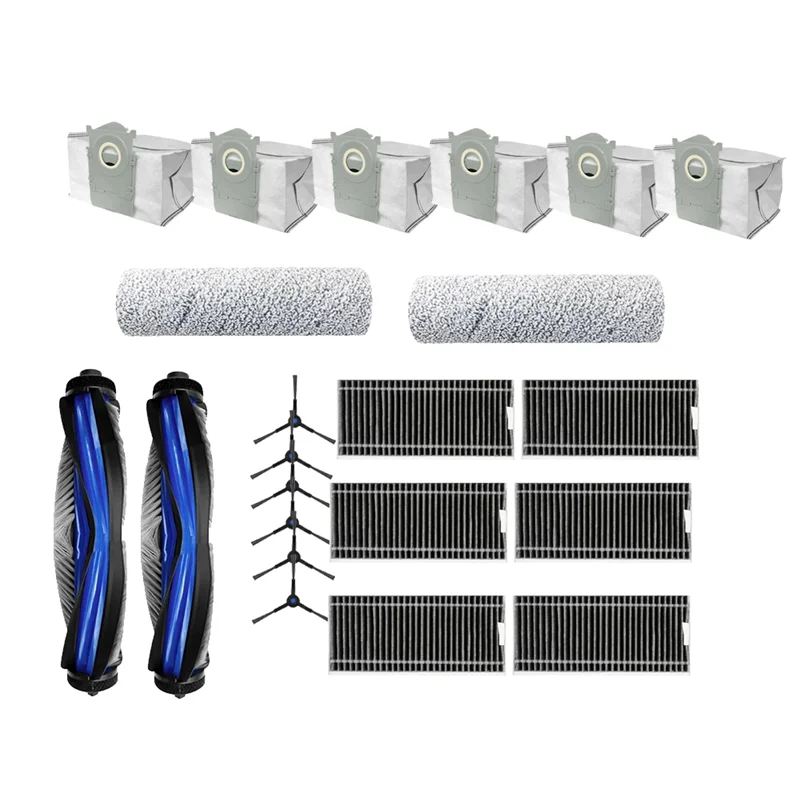 

AC39-22 Pcs For Ecovacs X8 Pro Omni Robot Vacuum Roller Side Brush HEPA Filter Mop Pad Dust Bag Ultra Durable Accessories