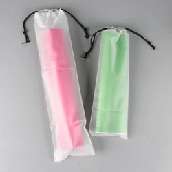 1/3pcs Portable Translucent Plastic Bag Umbrella Storage Bag Reusable Umbrella Drawstring Storage Cover For Travel Bag Organizer