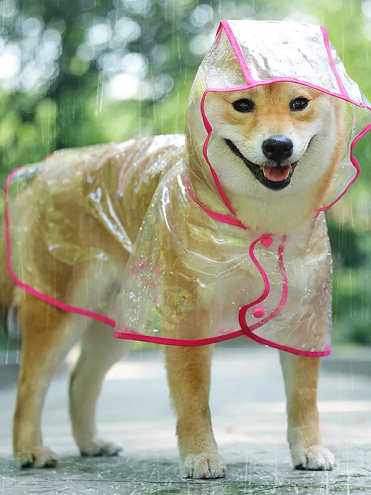 1PC Waterproof Dog Coat Rain Jacket Pet Clothes Puppy Raincoat Transparent Hoody Clothing for Dogs image 6