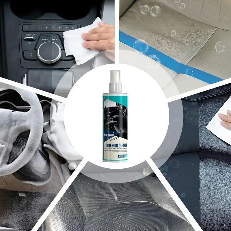 Car Cleaning Spray Interior Car InteriorSeat Cleaner 120ml Multifunctional Cleaning Agent For Trucks SUVs Car Fabric Cleaning