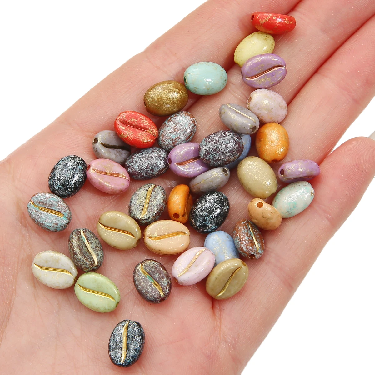 20/50pcs 8x10mm 핸드 페인트 아크릴 커피 - Embroidery Art Painting 리뷰 및 가격