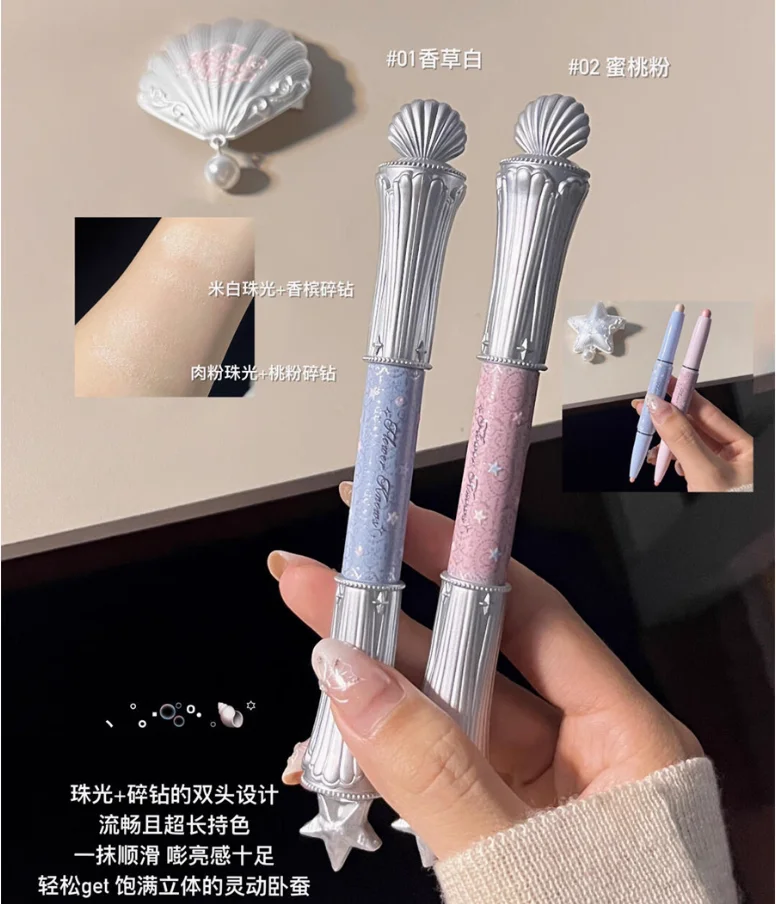 Flower Knows Shell's Jewel Collection Dual-Ended Highlighting Delicate Matte Chameleon Eye Makeup Cosmetics