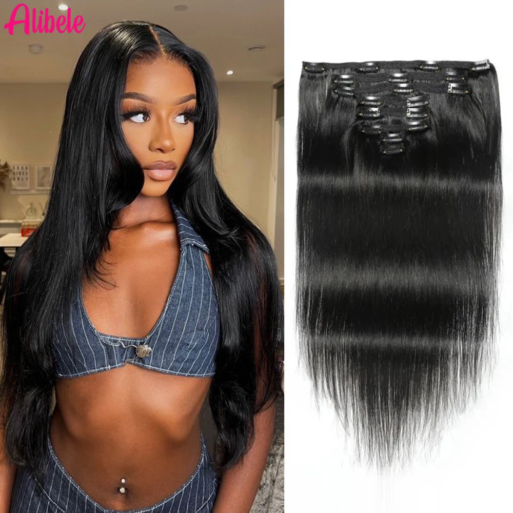 

Наращивание волос на клипсах, человеческие волосы, натуральные прямые бесшовные клипсы, наращивание волос, невидимые клипсы, волосы для женщин, клипсы