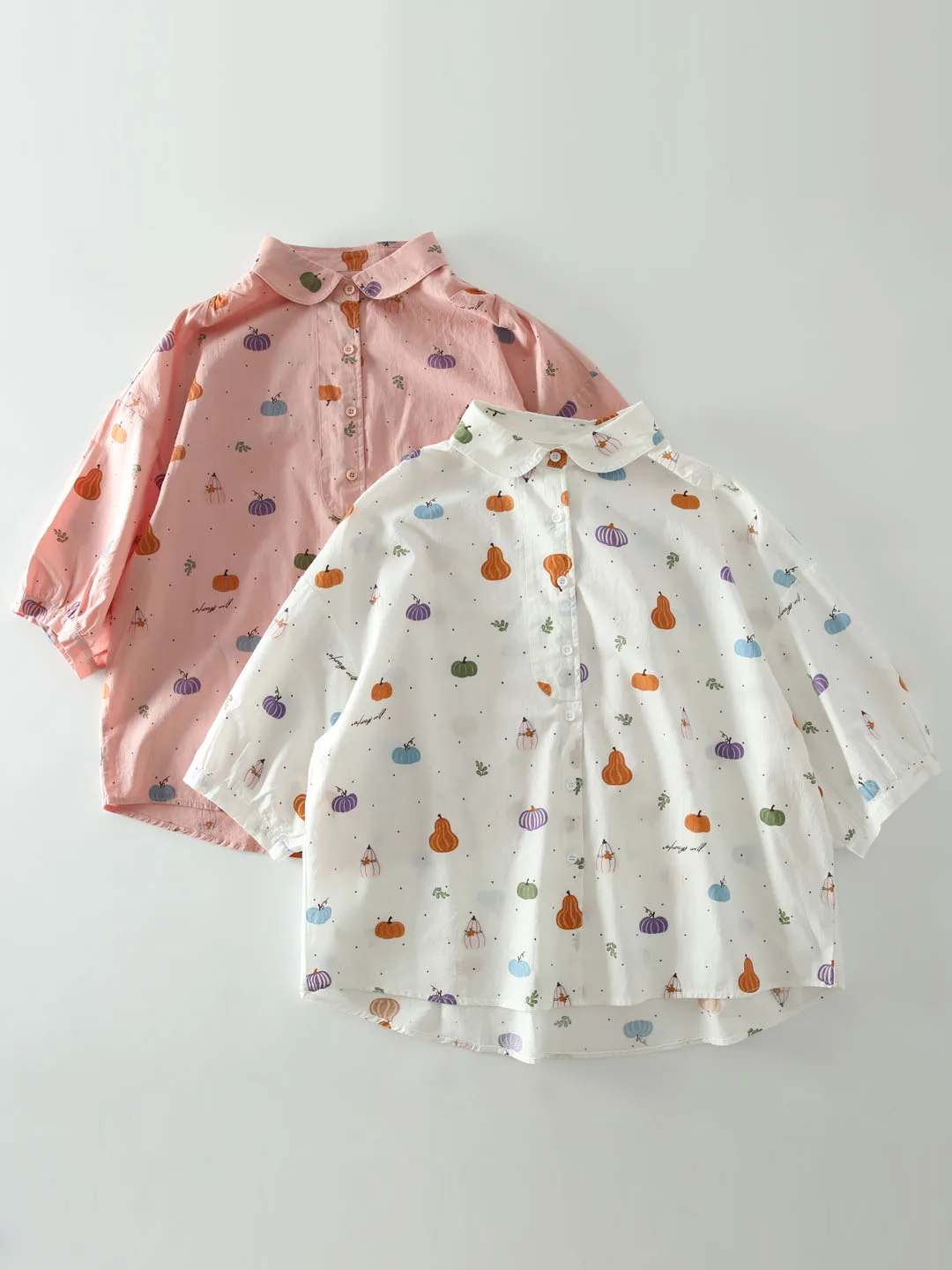 

Summer New Sle Artistic Fre Pumpkin Print Pure Cotton Five-Quarter Sve Women's Loose Casual irt Breathable Comfortable