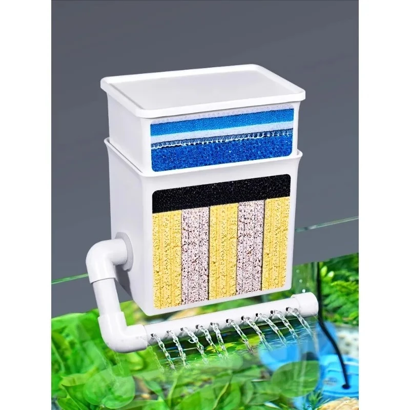 

Fish Tank Filter Top Mounted Wall Hanging Drip Box Aquarium Water Purification Circulation