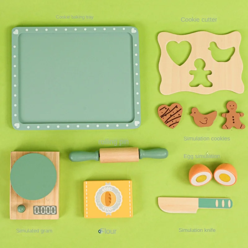 LazyChild Pretend Play Cookie Baking Toy Kids Role Play Cartoon Baking Kitchen Interactive Toy