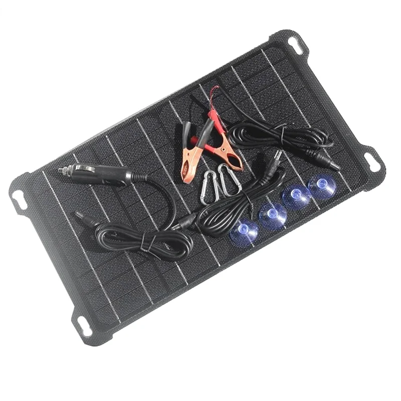 15W 5V/18V Solar Panel Polysilicon Panels Outdoor Solar Battery Charger Type-C USB DC Output for Mobile Phone Charger