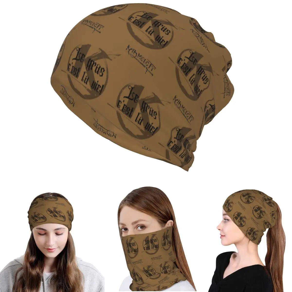 Quote Kaamelott The Fat! Bandana Neck Cover Wrap Mask Scarf Multi-use Balaclava Beanies Hat for Men Women Adult Winter