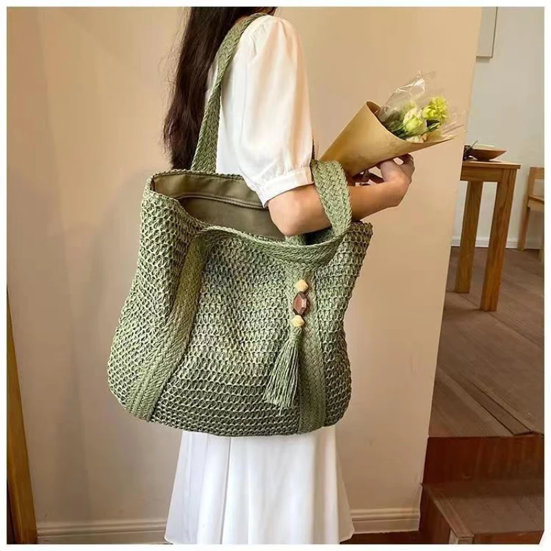 Fashion Beach Holiday Women's Woven Bags Casual commuting Straw Bag Summer Large Capacity Shoulder Bag