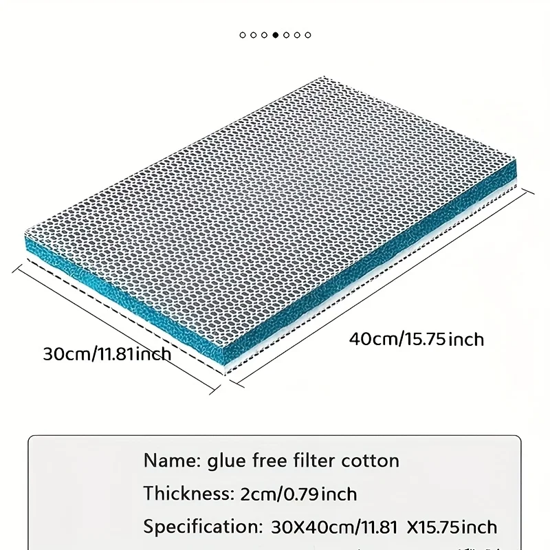 

8-Layer Reusable Aquarium Filter Sponge Pad Carbon Fiber Fish Tank Foam Breathable Material for FishTank Efficient Filtration