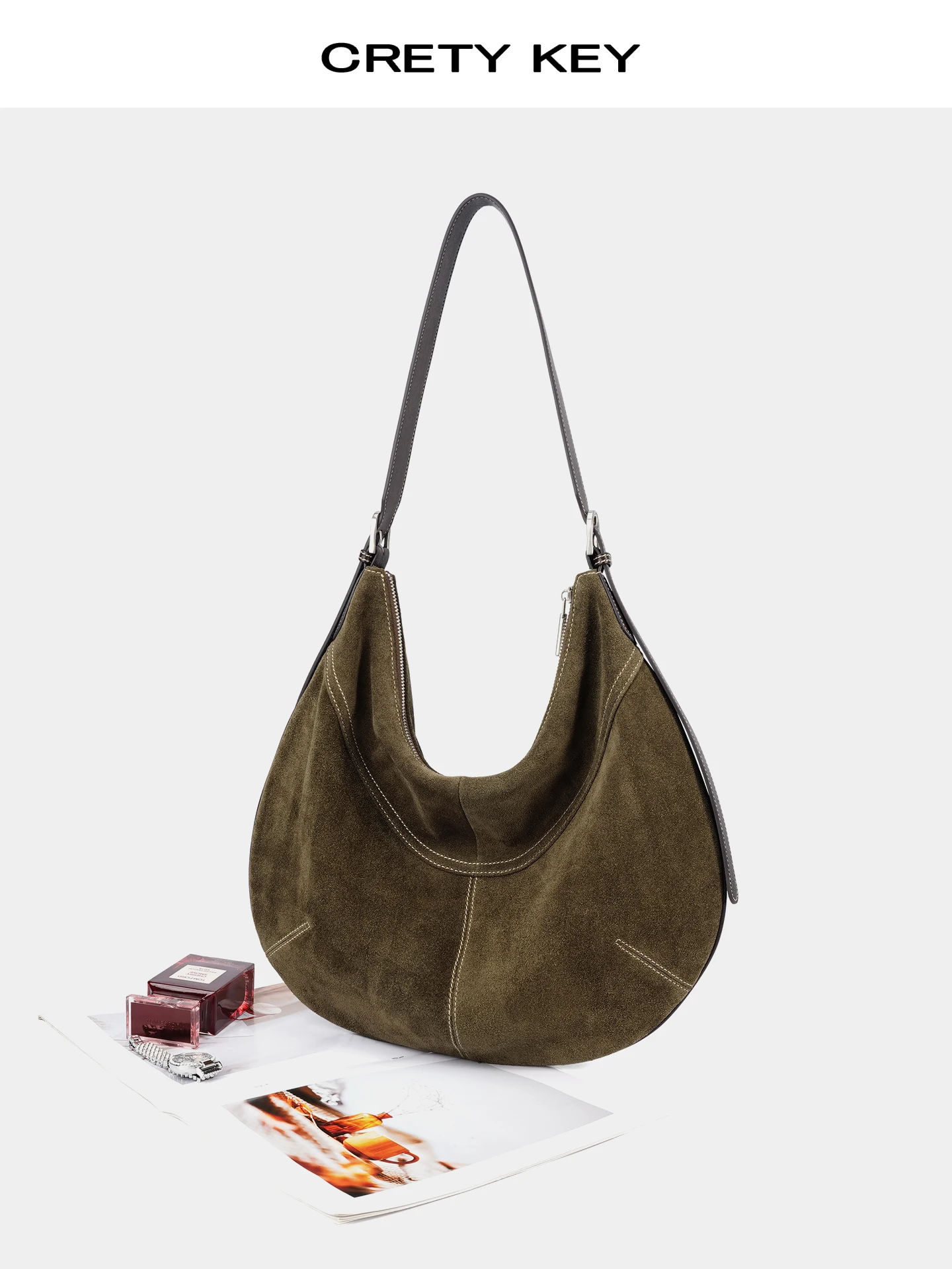 

Осенне-зимняя женская полукруглая сумка-хобо из матовой воловьей кожи на одно плечо, сумка через плечо в американском стиле ретро Sle