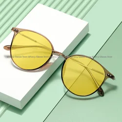 Blue Light Blocking Night Vision Glasses Unisex Luxury TR Frame UV400 Sun Glasses Eyewear Men Women Round Ultralight Eyeglasses