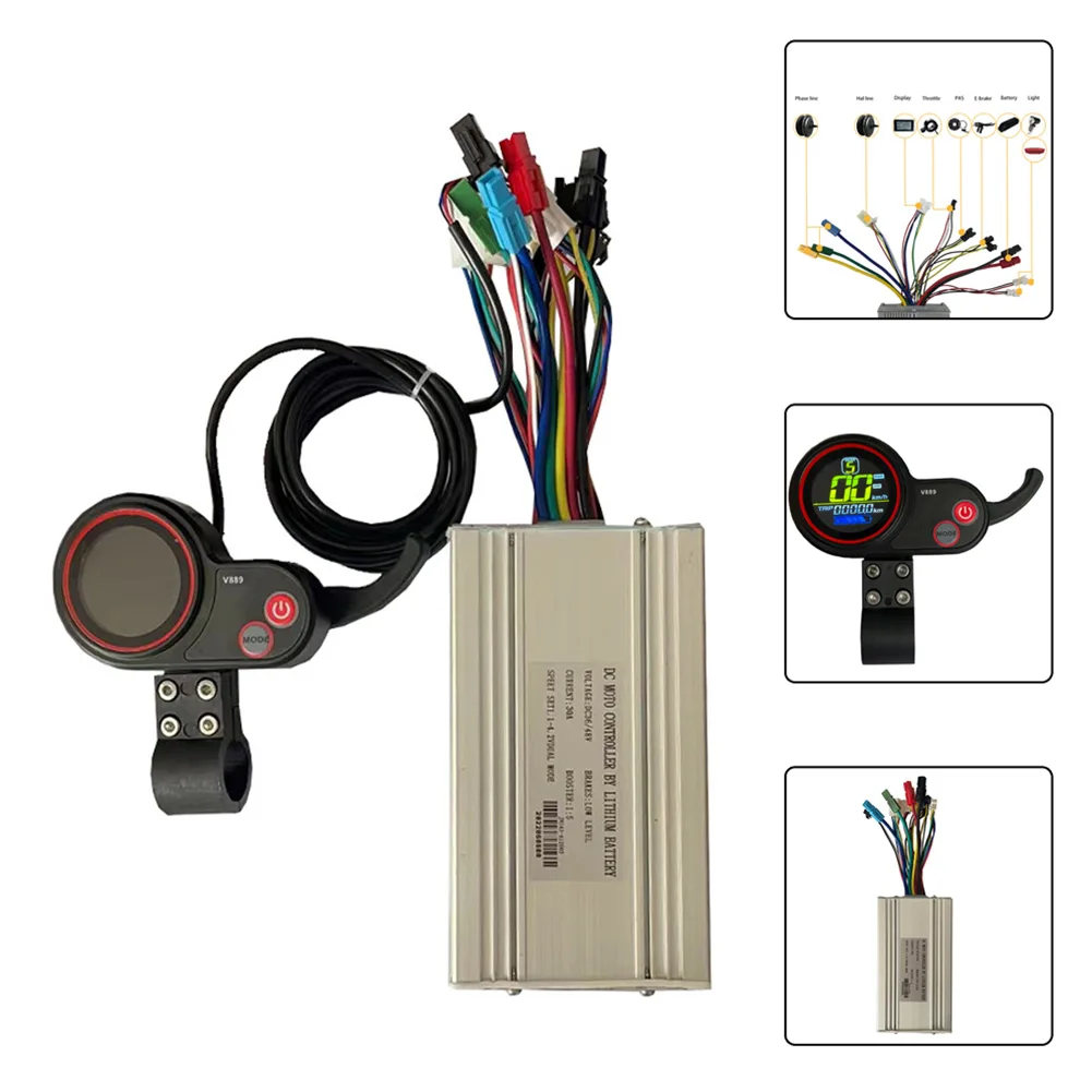 36/48V 30A 1000W Dual Mode Hall Controller Display Speed Control Panel Set For Electric Scooter E-bike Electric Bicycle Parts