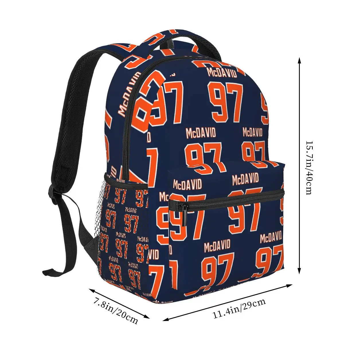 Connor McDavid 97 For Edmonton Oilers Fans Backpack Student Boys Girls BookBag School Bag Laptop Shoulder Bags for Men Women