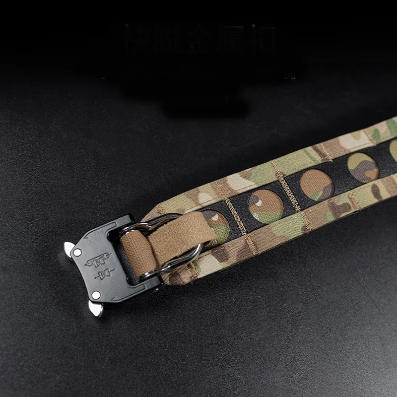 Tactical Bison Battle Belt, Quick Destacar Metal Buckle, Leve, Perfil Combate, Molle cintura, CS Paintball caça engrenagem