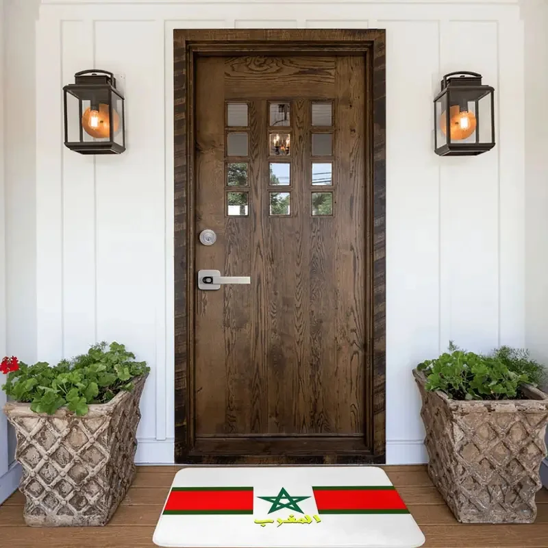 Morocco Flag Anti-Slip Doormat Living Room Mat Super Moroccan Heritage Balcony Carpet Welcome Back Indoor Decor