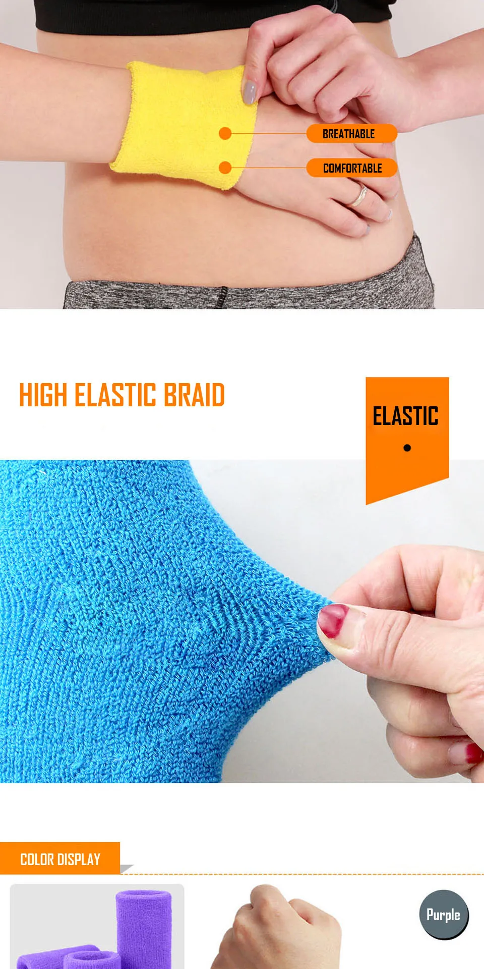 AOLIKES 1 Paar Handtuch Sportarmbänder Tennis Schweißbänder Handgelenkschutz für Basketball Volleyball Padel Fitness Schweißbänder Wrap – Detail 8