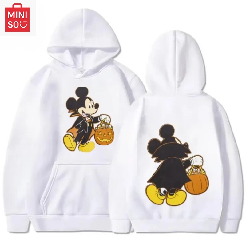 

Мужская и женская толстовка с капюшоном с принтом Микки Мауса Диснея на Хэллоуин, осенне-зимняя удобная повседневная толстовка, топ