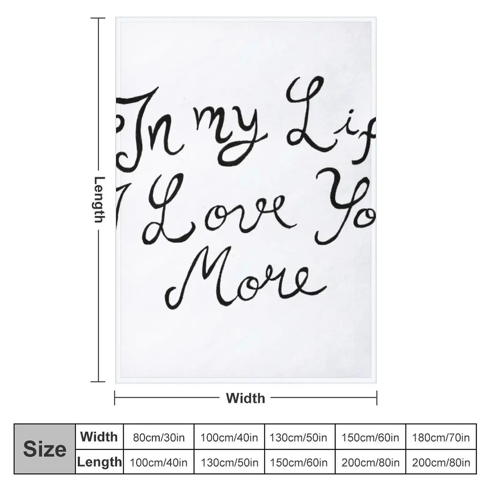 In My Life, I Love You More Throw Blanket couch cozy soft plush fuzzy picnic outdoor blanket