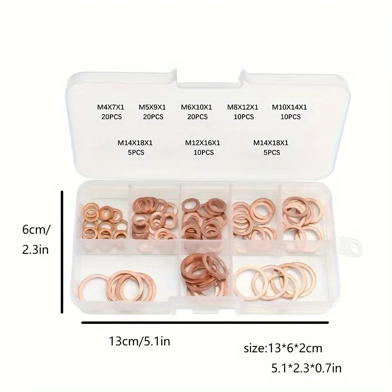 Crushed gasket gasket set flat ring sealing component classification kit