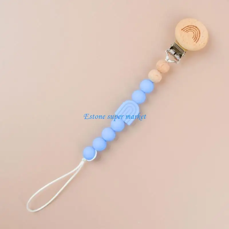 090B Silicone Bead Pacifier Clips Dummy Chain Holder Newborn Soother Chains