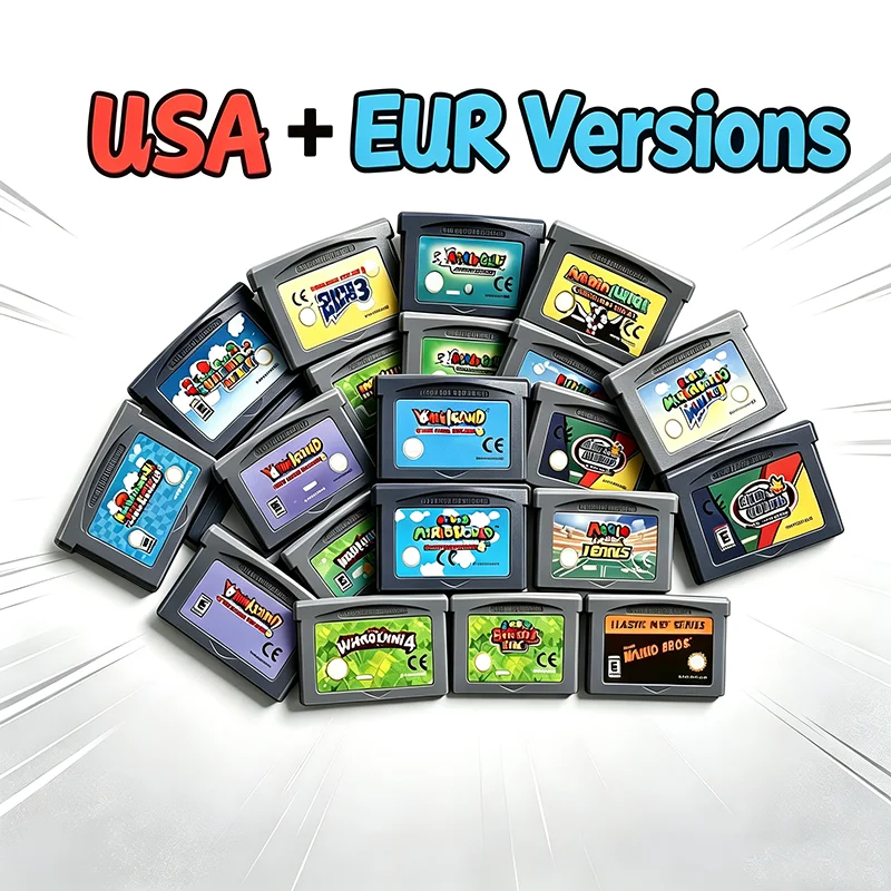 Gaming Console Mario - 19 Çeşit GBA Oyun Kartuşu 32